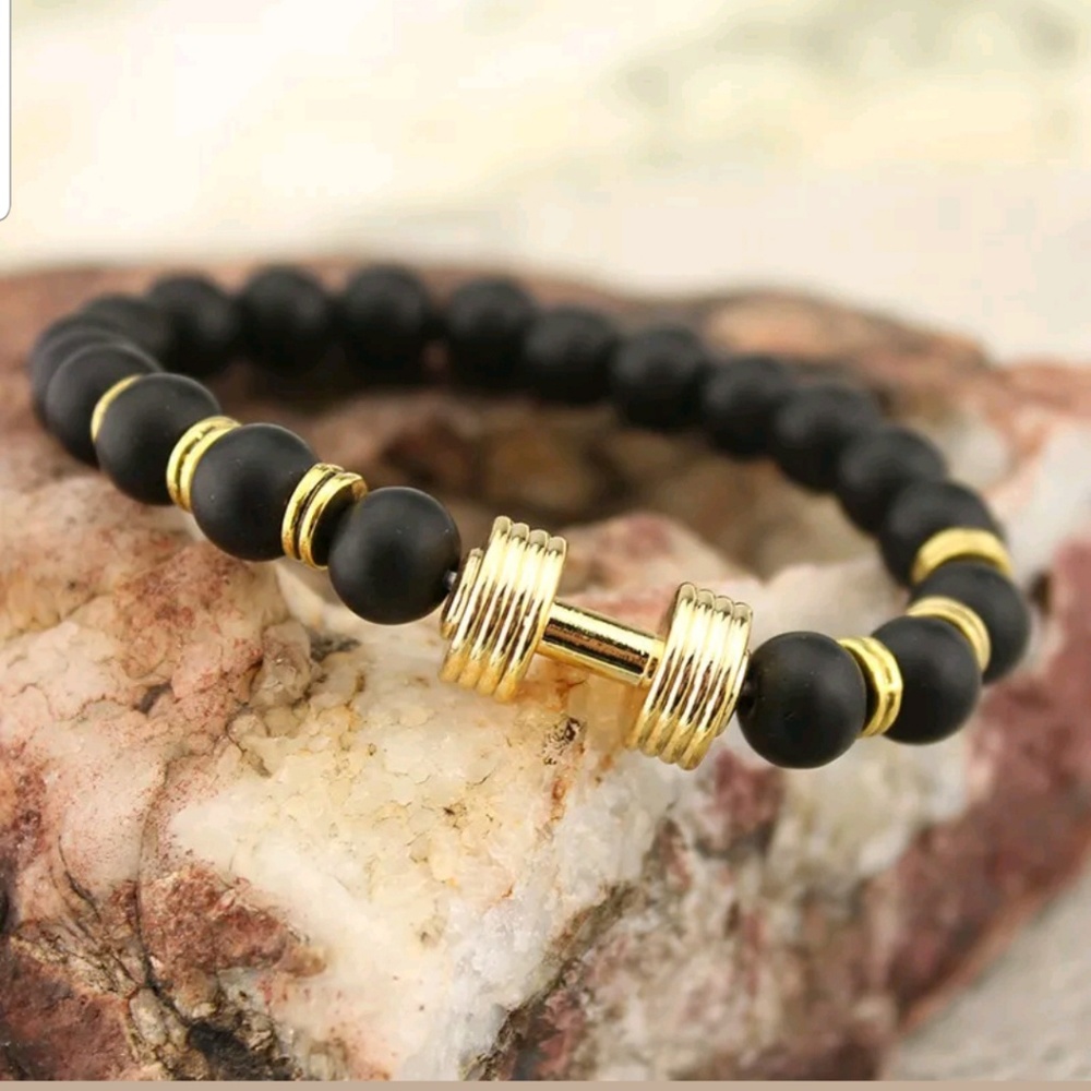 Matte black Dumbell fitness bracelet!
